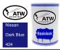 Preview: Nissan, Dark Blue, 424: 500ml Lackdose, von ATW Autoteile West.